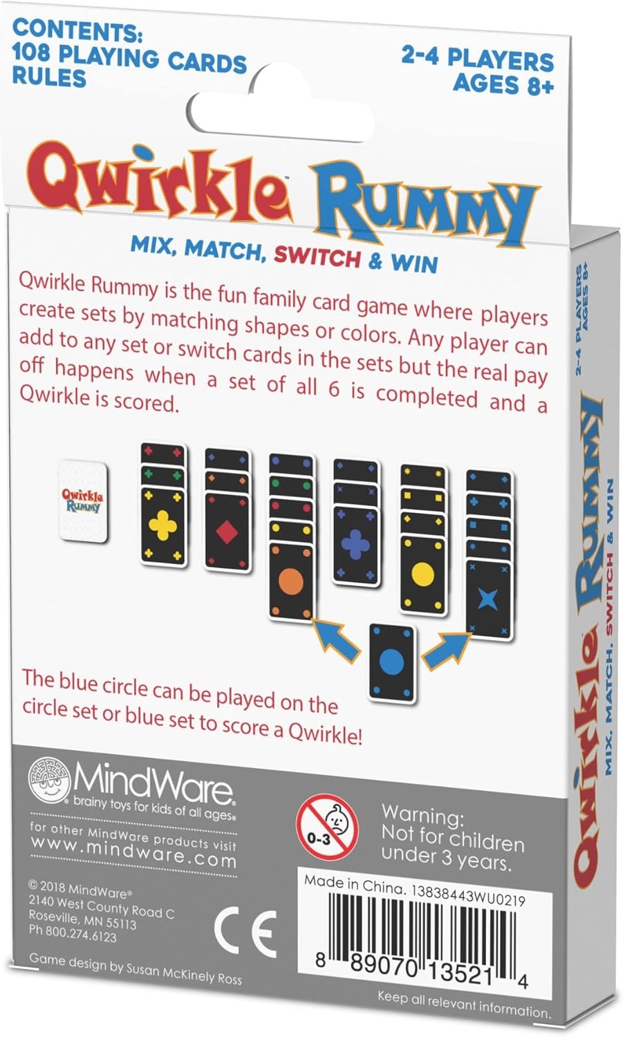 image:imageMindWare Qwirkle Rummy Card Game  Strategy Games for Adults and Family  Fun Family Games amp Party Games for Adults  Match Shapes amp Colors Score Qwirkles to Win  Ages 8 and Up