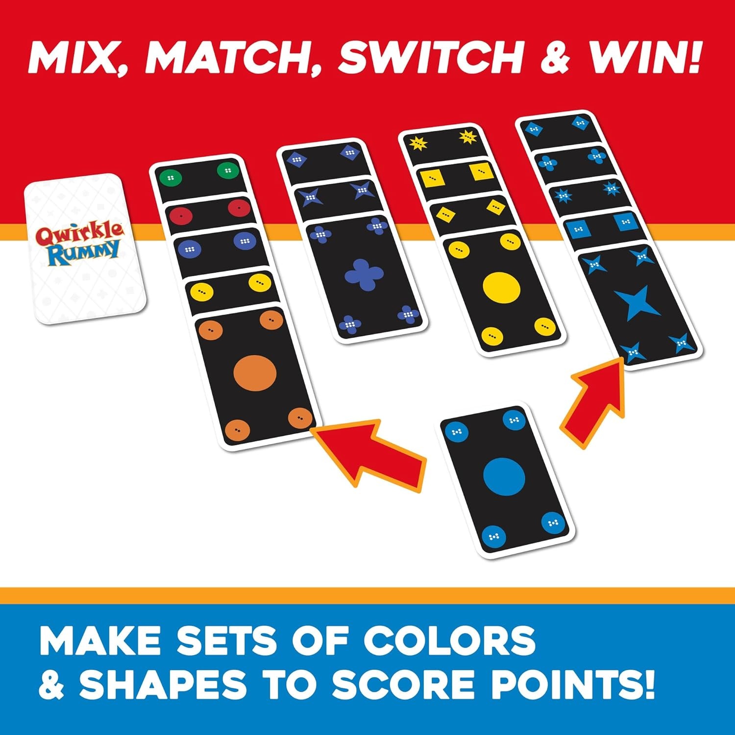 image:imageMindWare Qwirkle Rummy Card Game  Strategy Games for Adults and Family  Fun Family Games amp Party Games for Adults  Match Shapes amp Colors Score Qwirkles to Win  Ages 8 and Up