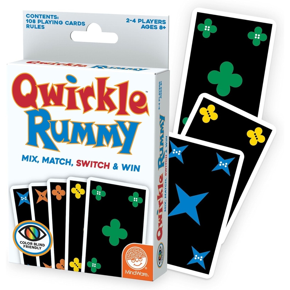 image:imageMindWare Qwirkle Rummy Card Game  Strategy Games for Adults and Family  Fun Family Games amp Party Games for Adults  Match Shapes amp Colors Score Qwirkles to Win  Ages 8 and Up