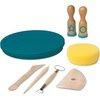 image:imageMindWare Beginner Pottery Tool Kit for Kids  8 Piece Set Includes Hand Wheel Sponge Rib Molding Tools and More