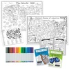 image:imageMindWare Color and Find Map Posters The World and The United States of America  Large Coloring Posters for Kids Ages 6 amp Up  Teach Geography Landmarks and Cultures Around the World