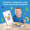 image:imageMindWare Imagination Magnets Wooden Pattern Blocks Set  Imaginative Play with magentic Shapes in a Carrying case  42 Magnetic Solid Wooden Blocks 50 FullColor Laminated Puzzles