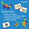 image:imageMindWare Imagination Magnets Wooden Pattern Blocks Set  Imaginative Play with magentic Shapes in a Carrying case  42 Magnetic Solid Wooden Blocks 50 FullColor Laminated Puzzles