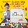 image:imageMindWare Imagination Patterns  Creative Magnetic Play with Patterned Tangram Shapes  Includes 60 Magnetic Blocks 60 Puzzle Cards Dry Erase Markers amp Wood Case  Deluxe