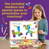 image:imageMindWare Imagination Patterns  Creative Magnetic Play with Patterned Tangram Shapes  Includes 60 Magnetic Blocks 60 Puzzle Cards Dry Erase Markers amp Wood Case  Deluxe