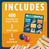 image:imageMindWare KEVA 400 Maple Wood Building Planks Set  Building Toy Includes 400 Wooden Blocks 2 KEVA Balls and Idea Book  Ages 5