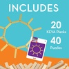 image:imageMindWare KEVA Junior Brain Builders Playset 3D Puzzle Travel Game 40 Wooden Building Block Challenges
