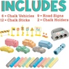 image:imageMindWare Oh So Fun Cars and Trucks Sidewalk Chalk Set Vehicle Shaped Chalk with Road Signs and Holders for Outdoor Creative Play 29 Piece Chalk Activity Set for Kids Ages 3 Gift for Toddlers