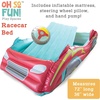 image:imageMindWare Oh So Fun Inflatable Racecar Bed  Twin Size Kids Travel Car Mattress with Sides Including Hand Pump amp Storage Bag