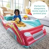 image:imageMindWare Oh So Fun Inflatable Racecar Bed  Twin Size Kids Travel Car Mattress with Sides Including Hand Pump amp Storage Bag