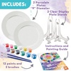 image:imageMindWare Paint Your Own Porcelain Plates  Kit Includes 2 Porcelain Plates 12 Paints 2 Paint Brushes and 2 Stands