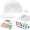 image:imageMindWare Paint Your Own Porcelain Rainbow Set Paintable Ceramic Tea Light Jewelry Dish Trinket Tray Craft Kit with Paints Brushes Bake and Display Art Project Kids Age 8