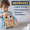 image:imagePeaceable Kingdom Blinkity Bot Light Up Busy Board for Toddlers Montessori Wooden Toy