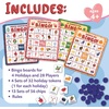 image:imagePeaceable Kingdom Holiday Bingo  4 Holiday Themes Up to 28 Players  Valentines Day St Patricks Day Halloween amp Christmas  Complete Bingo Set with Boards Chips amp Tokens