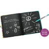 image:imagePeaceable Kingdom Paisley Peace Sign Foil Cover 625 Lock and Key Diary with Black Pages and Silver Pen