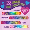 image:imagePeaceable Kingdom Valentines Cards for Kids Classroom Set of 28 Valentines Day Gifts  Animal Print Slap Bracelets