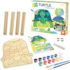 image:imageMindWare Paint Your Own Turtle Wooden Stool DIY Art Furniture Craft Kit with Paint Brushes and Easy Assembly Parts Paintable Kids Stool for Creative Playroom Decor Kids Age 5