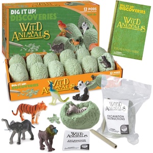 image:imageDig It Up Discoveries Wild Animals  Kit Includes 12 Eggs Each with a Different Animal 12 Chiseling Tools and Instructions