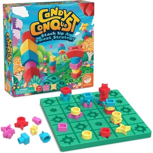 image:imageMindWare Candy Conquest Family Board Game  Twist on Traditional inaRow Classic Board Games for Kids Ages 6 and Up  Connect Four of Your Own Shapes in a Row  Strategic Classic Game for Families