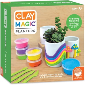image:imageMindWare Clay Magic Planters Kids Crafts  AirDry Clay for Kids Ages 8 and Up  Shape and Press 6 Vibrant Colors of Magic Clay to Decorate Sturdy Porcelain Planters  No Glue or Baking Required