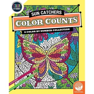 image:imageMindWare Color by Number Color Counts Suncatchers  Coloring Book for Kids and Adults with 24 Perforated Pages Printed on Artist Quality Paper
