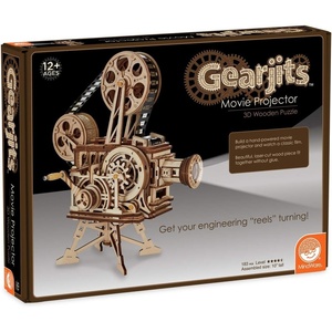 image:imageMindWare Gearjits Movie Projector  Wooden 3D Mechanical Model Kit for Adults and Teens Build Your Own Working Projector