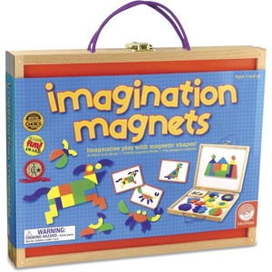 image:imageMindWare Imagination Magnets  Imaginative play with magentic shapes  42 wooden blocks 50 fullcolor puzzle cards