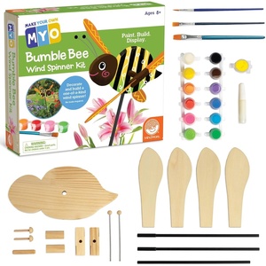 image:imageMindWare Make Your Own Bumble Bee Wind Spinner Wood Craft Kit  Build amp Decorate for Ages 8 amp Up