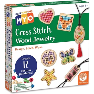 image:imageMindWare Make Your Own Cross Stitch  Cute amp usable DIY Crafts for Girls amp Teens  Make 12 Wooden Pendants  29 pcsCrossStitch Jewelry