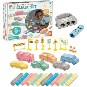 image:imageMindWare Oh So Fun Cars and Trucks Sidewalk Chalk Set Vehicle Shaped Chalk with Road Signs and Holders for Outdoor Creative Play 29 Piece Chalk Activity Set for Kids Ages 3 Gift for Toddlers