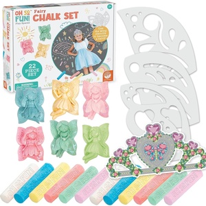 image:imageMindWare Oh So Fun Fairy Sidewalk Chalk Set  Great Chalk For Toddlers Including Chalk Holders amp Fairy Wing Stencils For Kids Ages 3