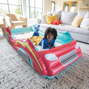 image:imageMindWare Oh So Fun Inflatable Racecar Bed  Twin Size Kids Travel Car Mattress with Sides Including Hand Pump amp Storage Bag