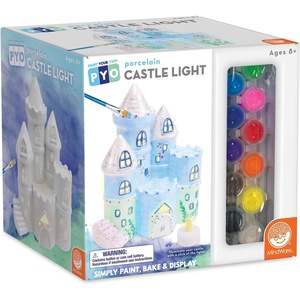 image:imageMindWare Paint Your Own Porcelain Castle Light with 2 Tea Lights 14 Paints 2 Brushes amp Painting Guide  Creative Paintable Pottery Crafts amp Gift Kits for Kids