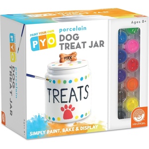 image:imageMindWare Paint Your Own Porcelain Dog Treat Jar Craft Kit  Includes Porcelain Dog Treat jar 12 Bright Colors of Porcelain Paint 2 paintbrushes and Painting Guide