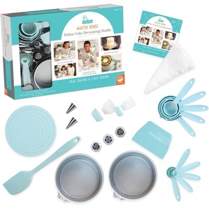 image:imageMindWare Playful Chef Kids Cake Decorating Kit  Includes Pans Reusable Pastry Bags Stencils Recipes amd More