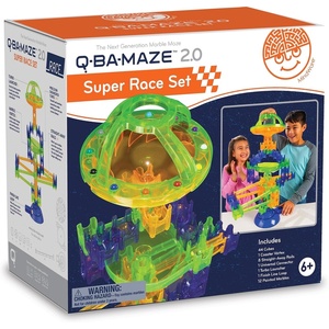 image:imageMindWare QBAMaze 20 Super Race Set STEM Marble Run Building Kit with Turbo Launcher and Racing Tracks Creative Engineering Toy for Kids Ages 6 Logic and Construction Gift