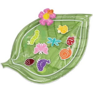 image:imageMindWare Sensory Sprouts Baby Water Mat Inflatable LeafShaped Tummy Time Play Mat with Floating Bugs for Sensory Play Visual Tracking and Neck Strength Development for Babies 6 Months and Up