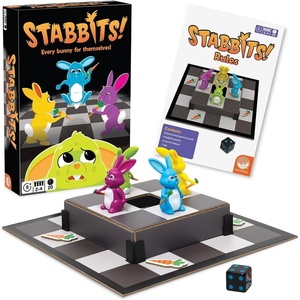 image:imageMindWare Stabbits Strategic Bunny Battle Game  Beware of Backstabbing Rabbits with Lethal Carrots  Fun and Sneaky Board Game for 26 Players