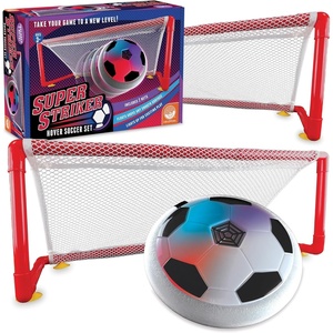 image:imageMindWare Super Striker Hover Soccer Ball Set  Indoor Soccer for Kids Ages 3 and Up  Flashing LED Lights  USB Charger  Includes 2 Sturdy Nets for 1 or 2Player Indoor Games for Kids 812