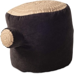 image:imageMindWare Tree Stump Stool Pouf for Kids Ages 3 Soft Polyester Seating for Playrooms and Reading Areas Lightweight Indoor Floor Seat 14 x 14 x 19 Inches