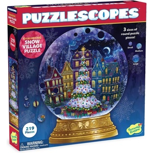 image:imagePeaceable Kingdom 3D Christmas Puzzle 219 Pieces with Suction Cup  Large Jigsaw Puzzle Ball Gift for Kids amp Teens Ages 6  Puzzlescopes Snow Globe