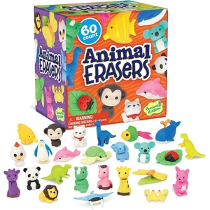 image:imagePeaceable Kingdom 60 Animal Erasers for Kids  Mini Party Favor Toys for Bulk Classroom Prizes Pinata and Birthday Gift Goodie Bag Stuffers