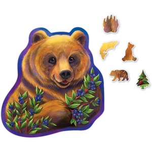 image:imagePeaceable Kingdom BearShaped Puzzle 251 Pieces with 15 Fun Shapes  Large Jigsaw Puzzle Gift for Kids amp Teens Ages 8  Bear