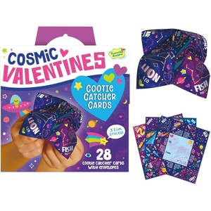 image:imagePeaceable Kingdom Cosmic Space Cootie Catcher Valentines for Kids Set of 28 Educational Classroom Gifts Fun School Exchange Cards with Motivational Sayings and Envelopes Ages 4Cosmic Space Cootie Catcher Cards