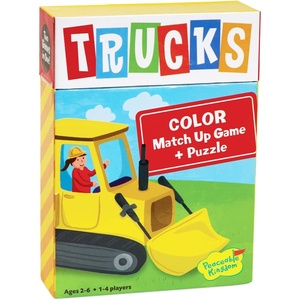 image:imagePeaceable Kingdom Floor Puzzle and Matching Game 2 in 1 Educational Activity for Kids 2 Years and Up  Trucks