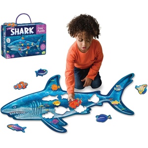 image:imagePeaceable Kingdom Jumbo Dinosaur Floor Puzzle 51 Pieces  Large Jigsaw Puzzle Gift for Toddlers and Kids Ages 5  Shiny DinosaurShark