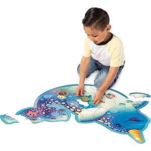 image:imagePeaceable Kingdom Jumbo Narwhal Floor Puzzle 42 Pieces  Large Jigsaw Puzzle Gift for Toddlers and Kids Ages 35  Shiny Narwhal