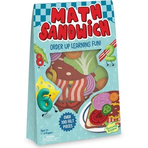 image:imagePeaceable Kingdom Math Sandwich Game Preschool Math Games for Kids Ages 3 and Up  Includes 100 Felt Food Pieces 10 Menu Cards Dry Erase Marker amp Guest Check Tablet for Pretend Restaurant Play