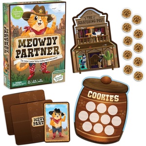 image:imagePeaceable Kingdom Meowdy Partner Cooperative Matching Game Preschool Memory and Observation Game for Kids Ages 35 Team Based Gameplay with Cards Tokens and Cookie Barrel Board