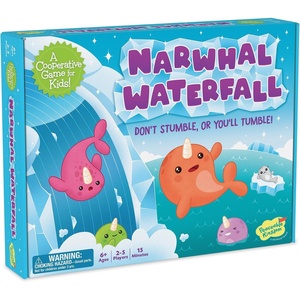 image:imagePeaceable Kingdom Narwhal Waterfall Cooperative Game  Fun Games for Kids Ages 6 and Up  FastPaced Kid Board Games  Includes Moving Gameboard for Extra Excitement